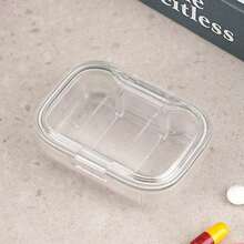 1pc Portable Weekly Pill Box, Waterproof Sealed Compact Pill Case For Medication Storage - Fyra-rutnät-vitt - Visa 7