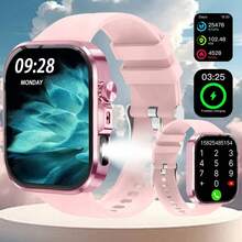 1.83" Full Screen Touchscreen Smart Watch, Suitable For Men & Women Outdoor Sports, With Wireless Calling/Message Alerts, Multiple Sports Modes, Information Reminders, Multifunction Call/Dial, Remote Camera/Music Playback, Fitness Tracking, Wireless Connection With Android Phones, Perfect Gift For Family & Friends - Multicolor - View 1
