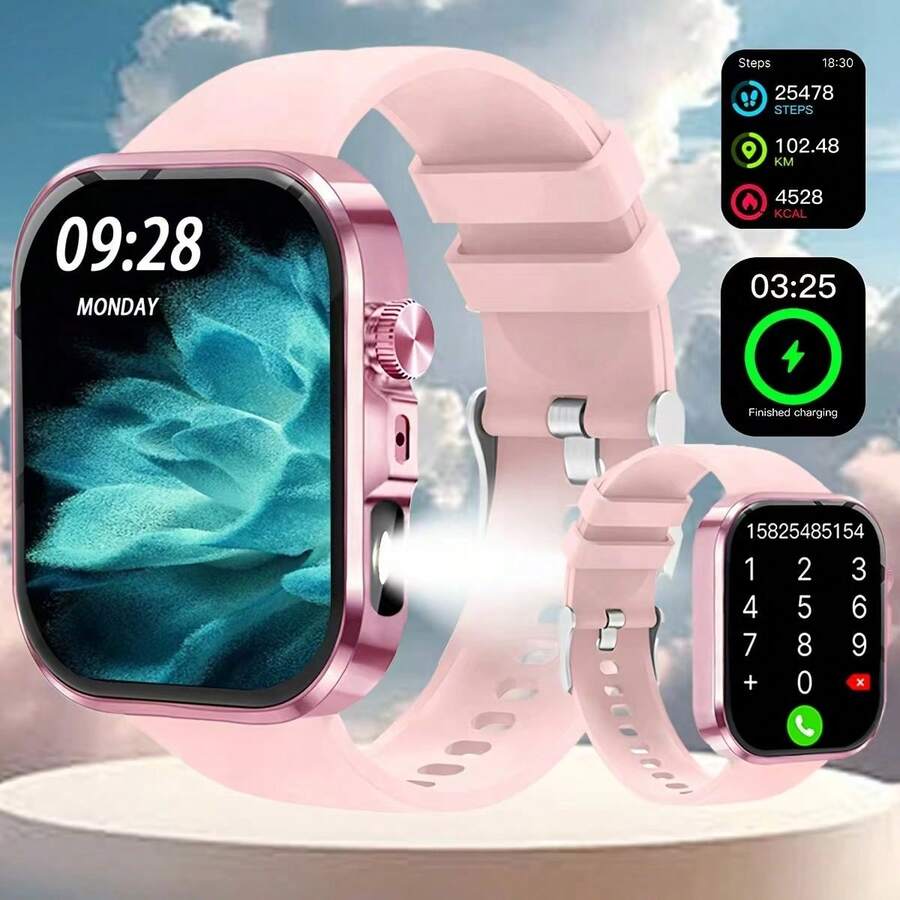 1.83" Full Screen Touchscreen Smart Watch, Suitable For Men & Women Outdoor Sports, With Wireless Calling/Message Alerts, Multiple Sports Modes, Information Reminders, Multifunction Call/Dial, Remote Camera/Music Playback, Fitness Tracking, Wireless Connection With Android Phones, Perfect Gift For Family & Friends - Multicolor - View 1