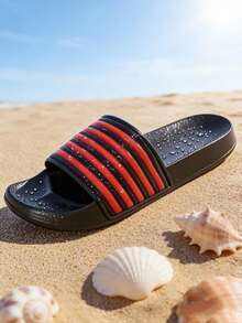All Season Indoor Slippers, Couple Slippers, Campus Style Dorm Slippers, Bathroom Slippers, Red Youth, Slip-On - Red - View 8