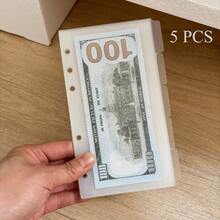 5 piezas de bolsas transparentes blancas de PP tamaño A6 para planificador de presupuesto creativo - Estilo 1 - Ver 10