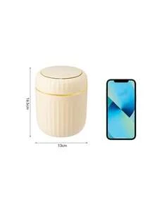 小型带盖垃圾桶，塑料桌面垃圾桶，翻盖设计防止异味泄漏，可用于存放果皮和碎纸，保持桌面整洁，适用于浴室、家居装饰、咖啡桌、办公室、客厅等场所。 - 彩色 - 查看 12