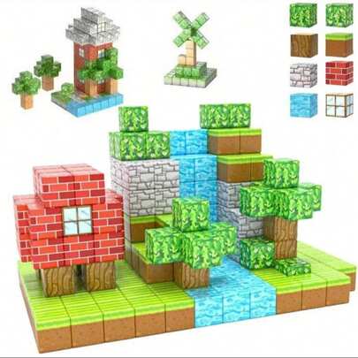 28/48/64/100pcs Magnetic Building Blocks Set - Cube Stacking Toys, STEM Sensory Educational Toys For Boys And Girls 3+ Years Old, Creative Play And Learning Toy, DIY Assembly Game Set, Birthday/Holiday Gift (Multiple Colors)