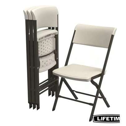 Lifetime Byp Commercial Grade Folding Chairs Indoor Outdoor Cream Wide