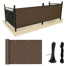 Coffee Brown Privacy Screen, Balcony Wind Shield Privacy Net With Grommets, Breathable UV Resistant Fabric For Patio Balcony Hallway Yard - Multiple Styles - View 3