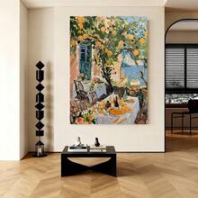 Con marco 1 pieza de lienzo enmarcado Dolce Far Niente | Escena italiana relajante con árboles de cítricos y vista al mar, ideal para decoración de sala de estar, dormitorio, estudio, comedor y balcón - Enmarcado - Ver 5