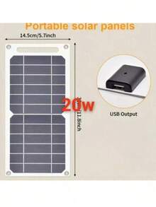 2/10/20/30W Waterproof Solar Charger - Portable USB Panel, Ideal For Outdoor Adventure - Camping, Travel, Charging Phones, Power Banks, Flashlights, Fans, Emergency Charging Power Solar Panel - A - View 6