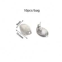 10个/包 不锈钢叶子、树、三叶草、菱形耳钩，简约时尚不褪色耳环配件，DIY珠宝制作耳环组件 - 附吊耳釘 - 查看 13