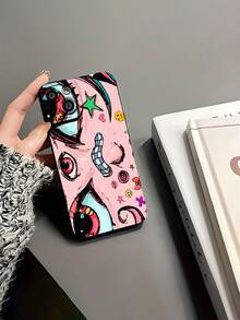 Arte de ojos de anime rosa y azul estilo grungefunda de teléfono Fundas compatibles con ,Apple,VIVO,OPPO,,, y Honor.Fabricadas en silicona TPU,ofrecen protección contra golpes y caídas. - Negro - Ver 6