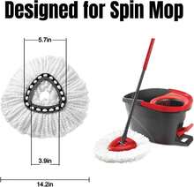 3Pcs Spin Mop Replacement Heads, White Large 360° Easy Wring Spin Mop Head 100% Microfiber Refill, Easy Cleaning Spin Mop Head, Deep Clean, Machine Washable For Easy House Cleaning Floor Mopping - MàuA - Xem 2