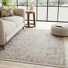 HUGEAR Vintage Taupe Waschbarer Teppich Wohnzimmer 150x210cm Retro Rugs Living Room Weich rutschfest Groß Tepich Kurzflor Schlafzimmer Carpet Living Room Bedroom Esszimmer Teppiche Büro - Akzent Hellbraun - Übersicht 7