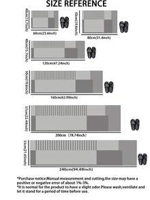 1pc Silica Gel Kitchen Mat With Layered Gray Blocks And Parallel Striped Modern Minimalist Design, Luxurious And Fashionable, Cushioning And Anti-Fatigue Kitchen Carpet With Surface Fabric, Middle Sponge Absorbent Material, And Bottom Rubber Material That Is Easy To Clean - Multicolor - View 3