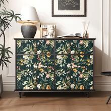 复古深色花卉壁纸 - 可撕贴，防水乙烯基材质，易于粘贴和移除，租房者友好型自粘壁纸，非常适合卧室、客厅、厨房装饰，卧室专用自粘壁纸 - 1pc - 查看 7