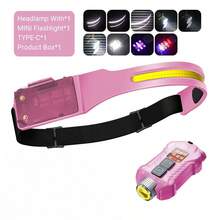 1PC USB Rechargeable LED Sensor Headlamp, Headlight Head Work Light, Waterproof Headlamp For Fishing Camping Lantern - Multicolor - View 7