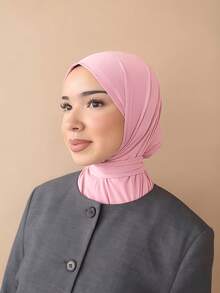 1顶时尚休闲优雅速戴头巾帽，经典简约时尚的针织面料，柔软透气，适合日常生活、节日、祈祷等场合。 - 彩色 - 查看 17