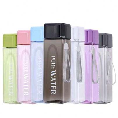 1 cốc nước vuông bằng nhựa 500ml/16.9oz, bình nước mùa hè dành cho học sinh với dung tích lớn và thiết kế hấp dẫn, cốc chống bỏng dùng để uống cà phê và mang theo khi di chuyển, thích hợp cho hoạt động ngoài trời, cắm trại, đi học.
