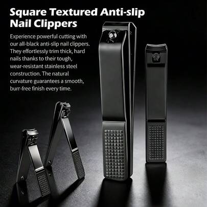 High Quality Stainless Steel Nail Clippers - Featuring Wide Flat Tip And Compact Curved Tip Design, Anti-Rust, Suitable For Thick Nails, Suitable For Home And Nail Salons