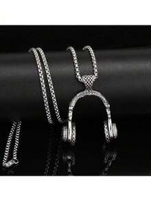 1件欧美流行嘻哈风格耐用长款耳机项链，男女通用百搭个性化吊坠毛衣链 - 耳機 - 查看 5