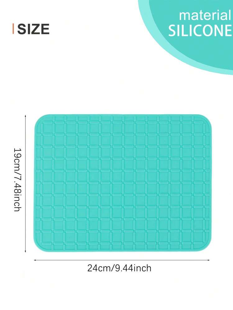 2 件装全新纯色硅胶餐垫，防滑餐桌垫，防水防油杯垫，简约设计 - 霧霾藍 - 查看 2