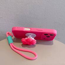 防震保护手机壳，配仿珍珠挂绳，兼容 17/16/15 PRO MAX/15 PLUS/15 PRO/15/14 PRO MAX/14 PLUS/14 PRO/14/13 PRO MAX/13 PRO/13/12 PRO MAX/12 PRO/12 PRO MAX/11 PRO/11/XS MAX/XR/XS/7/8 PLUS、Galaxy A14 A34 A54 A15 A25 A35 A55 S23 S23 Plus S23 Ultra S23 FE S24 S24 Plus S24 Ultra S24 FE S25 S25 Plus S25 Ultra、Note 13/14 Pro Max，国际版，非国内版 - 玫紅色+貓爪支架+繩 - 查看 3