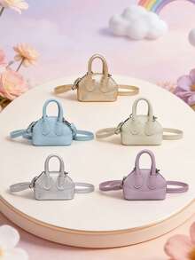 1pc This Fashionable And Cute Mini Shell Handbag Has A Unique Design, Suitable For Various Occasions. Multifunctional And Practical, It Is Very Suitable For Outdoor Activities, Recreation, Commuting To Work, Etc., And Is A Perfect Gift For Teenagers. - Lychee Pattern Handbag - View 2