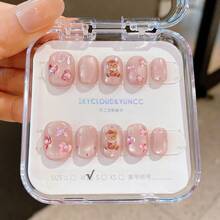 10pcs Handmade,Nail,Press On Nails,Valentine's Day,Gift,Spring And Summer Nails,Round Nails,Spring Nail,Nails Press On,Press On Nails Short,Fake Nails,Short Nails,Press On Nails Acrylic,Handmade Press On Nails,Detachable And Reusable ﻿ - Multicolor - View 14