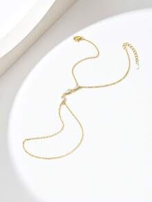 1 chiếc vòng tay mặt dây chuyền hình trái tim và giọt nước đính đá Zirconia siêu nhỏ tối giản, thích hợp đeo hàng ngày và làm quà tặng dịp lễ cho phụ nữ. - Nhiều màu - View 2