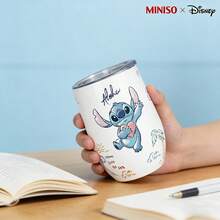 MINISO X Disney Lilo & Stitch Aloha Love The Sea Insulated Stainless Steel Eggshell Tumbler With Lid,Double-Walled Vacuum Cup For Coffee,Wine,Drinks - Multicolor - View 6