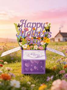 A 3d Pop-Up Greeting Card For Mother's Day,Mother's Day Creative Blessing 3d Card, Perfect As A Gift For Mom,,Spring Garden Party, Mother's Day, Independence Day, Interior Decoration ,Advanced Goddess Festival Card,Mother's Day Gift - Multicolor - View 4