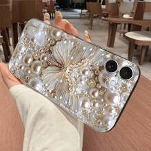 Pearl Butterfly & Pearl Pattern Phone Case Compatible With IPhone 17, 17 Air, 16, 15, 14, 13, 12, 11 Pro Max, X, XS, XR, XS Max, 7, 8, 6, 6S Plus. Cartoon Transparent Anti-Fall Fashionable Shock-Proof Soft Shell. Transparent Phone Case, Perfect Gift For Friends And Family. Full Coverage TPU Phone Protective Case - Clear - View 4