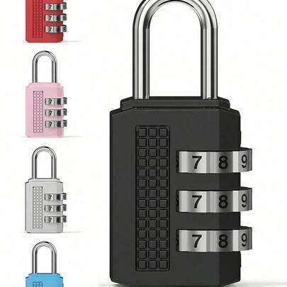 Candado de combinación de metal a prueba de manipulación, candado de combinación de 3 dígitos, candado de combinación de metal portátil para equipaje, cerradura antirrobo mini para cajones, accesorio de viaje ideal y para taquillas del gimnasio, maletas y mochilas para transportar fácilmente sus artículos de viaje esenciales