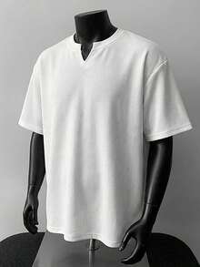 Áo sơ mi nam dáng ôm, cổ chữ V, phong cách retro Mỹ mùa hè, sản xuất tại Trung Quốc. - trắng - Xem 1