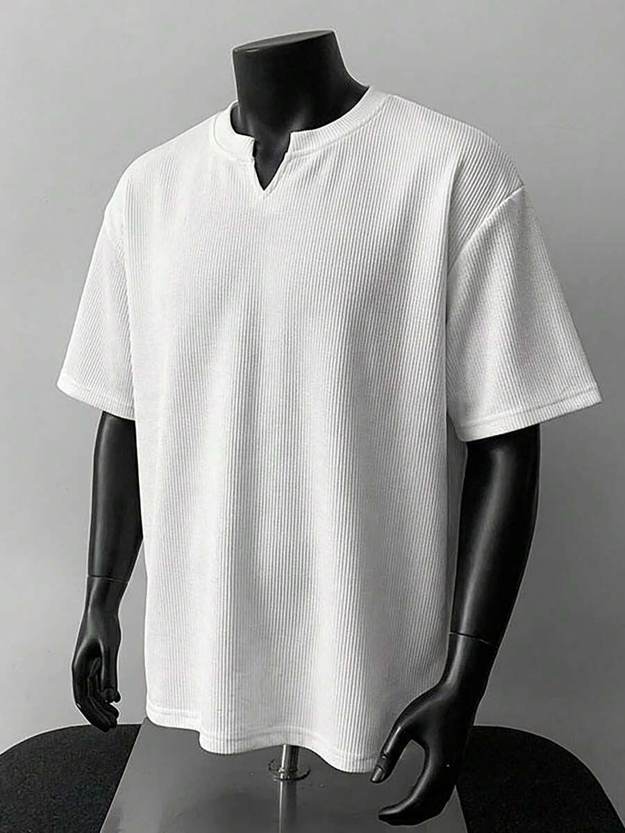 Áo sơ mi nam dáng ôm, cổ chữ V, phong cách retro Mỹ mùa hè, sản xuất tại Trung Quốc. - trắng - Xem 1