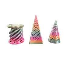 3pcs/Set 3D Printed Impossible Pyramid, Spacecraft Sculpture, Cone Pressure Relief Toy, Impossible Cylinder Anxiety Relief Toy, Surprising Impossible Spacecraft Desktop Decor Toy - Multicolor - View 5