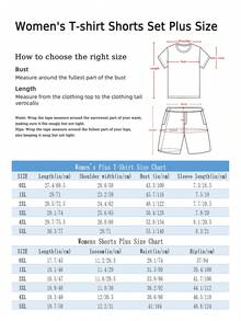 2pcs Set Summer Plus Size Women'S T Shirt Shorts Set Casual Outfit: Comical Anniversary Cruise Couple Husband Wife Printed Short Sleeve Top & Shorts Set - 黑色 - 查看 7