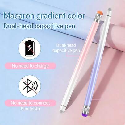 Universal Dual-Tip Gradient Capacitive Stylus Pen, Metal Touch Screen Pen Suitable For Smartphones, Tablets, Writing, Drawing, Precise And Sensitive Multi-Function Portable Capacitive Pen