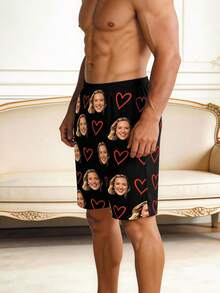 Customized Photo Home Pants For Husbands And Boyfriends, Printed Pattern Loungewear, Anniversary Gift - Multicolor - View 5