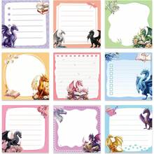 2/4/8-Pack Dragon-Themed Sticky Notes Gift, Adorable Dragon Pattern Notepad 7.62x7.62cm, Perfect For Students & Colleagues, Fun Self-Adhesive Notes, Office & Study Supplies, Unisex - one-size - View 1