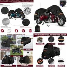 [Best Sell]Trike Motorcycle Cover Waterproof Outdoor Storage Cover For 3-Wheel Motorcycles Heavy Duty 420D Oxford Fabric Shelter With Zipper For Antenna Rain Snow Protection - Richer-104"x66"x45" - View 1