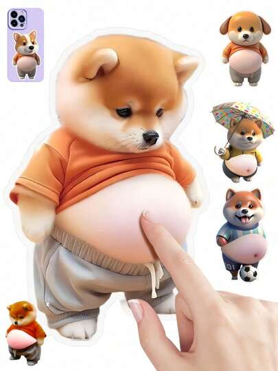6 miếng dán chống va chạm hình chó Corgi 3D "bụng bự": Với thiết kế dễ thương, những miếng dán silicon hình chú chó con "bụng bự" này có hai công dụng - chúng có thể được sử dụng như dải bảo vệ chống va chạm cho mép cửa và панель bên hông xe, cũng như là phụ kiện trang trí tự dính cho nhà cửa. Thích hợp cho nhiều bề mặt khác nhau.