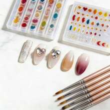 1pc 3D Transparent Heart-Shaped & Photo Embossed Nail Art Mold, High Transparency Reusable Rhinestone & Water Drop Template, DIY Nail Polish Gel Filling Moon & Oval Mold, Nail Art Decoration Board - Multicolor - View 10