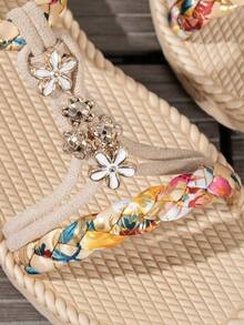 Dép xăng đan đế bằng thời trang nữ, dép xăng đan đế bằng phong cách Bohemian đi biển. - Nhiều màu - Xem 6