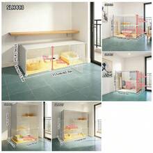 Lồng mèo 2 tầng có thang leo, ngăn đựng khay vệ sinh, nhà mèo có thể kết nối, thích hợp cho mèo con và thú cưng nhỏ. - Nhiều màu - Xem 6