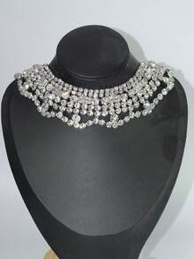 Dây chuyền cổ áo thời trang, dây chuyền choker tua rua hình giọt nước đính kim cương lấp lánh kiểu retro phóng đại dành cho nữ. - Nhiều màu - Xem 7