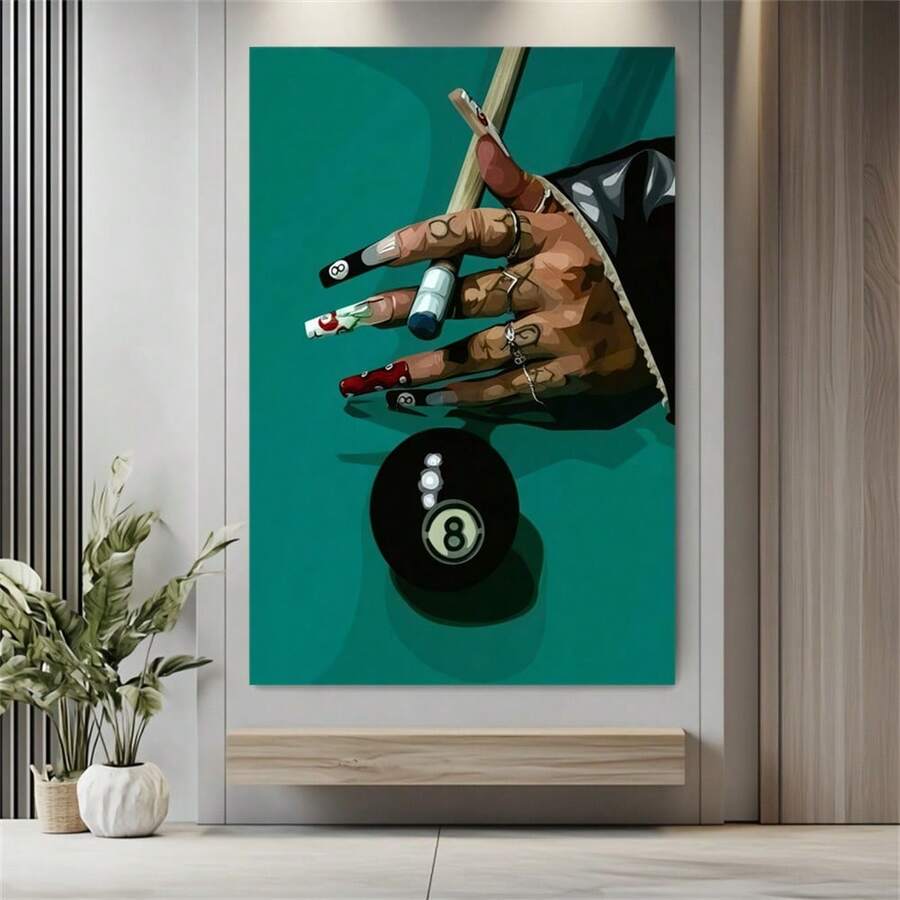 1pc Modern African Lucky Fashionable Nail Art Poster, High-Quality Image, Elegant Wall Art, Contemporary Popular Decor Style, Retro Canvas Art, Creative Poster, Suitable For Living Room And Bedroom Decor, Perfect Gift For Holidays
