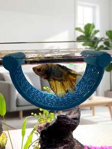 漂浮式斗鱼吊床 - 塑料网状水族箱休息椅，适用于斗鱼、孔雀鱼、虾类和小鱼，为淡水鱼提供近水面游泳休息区，适合水族箱和鱼缸。 - A - 查看 11