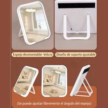Bolsa de Maquillaje Portátil de Viaje con Espejo LED Regulable, 3 Ajustes de Color Recargables, Caja Organizadora de Cosméticos y Herramientas de Belleza para Mujeres - Rosa - Ver 9