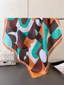 1pc 70cm Bandana With Geometric Pattern, Versatile Waist Scarf, Headband, Head Wrap - Multicolor - View 3