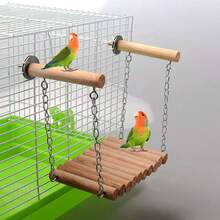 Bird Parrot Ladder Perch Hanging Cage Perch Chewing Parakeet Climbing Toy Wood Ladder For Medium Small Bird - 1pc Training Hoop - View 10