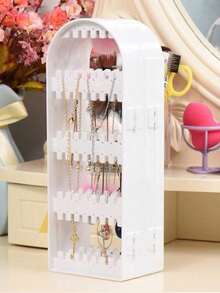 One Earring Display Stand, Foldable Jewelry Necklace Box Organizer - White - View 8